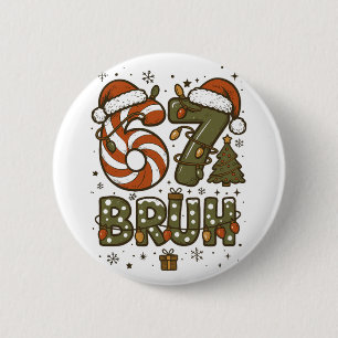 Macaron Rond 5 Cm Bruh 67 Six Seven 6 7 Noël Rétro Drôle Garçon Gi