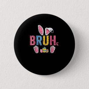 Macaron Rond 5 Cm Bruh Bunny Pâques mignonne mème pour les enfants _
