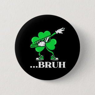 Macaron Rond 5 Cm Bruh Dabbing Trèfle Drôle de la Saint-Patrick Adol