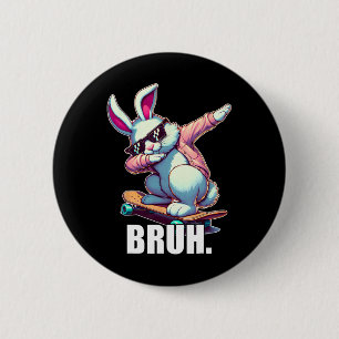 Macaron Rond 5 Cm Bruh Mème Pâques Jour Funny Bunny Oeufs Ados Garço