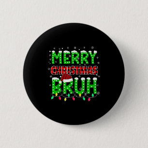 Macaron Rond 5 Cm Bruh Noël Rouge Carreaux Adolescents Garçons Enfan