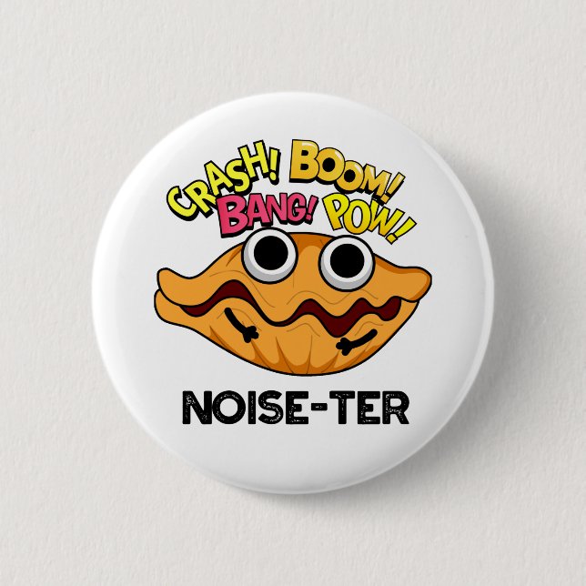 Macaron Rond 5 Cm Bruit-ter Funny Bruyant Oyster Pun (Devant)
