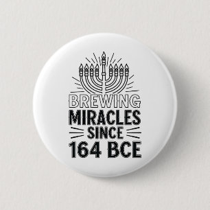 Macaron Rond 5 Cm Brûler des miracles depuis 164 BCE Hanoukka juif