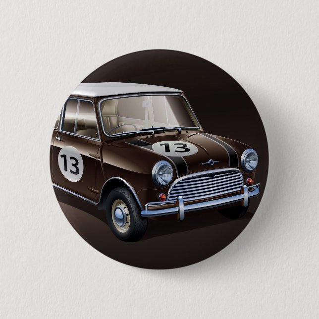 Macaron Rond 5 Cm Brun de Mini Cooper S (Devant)