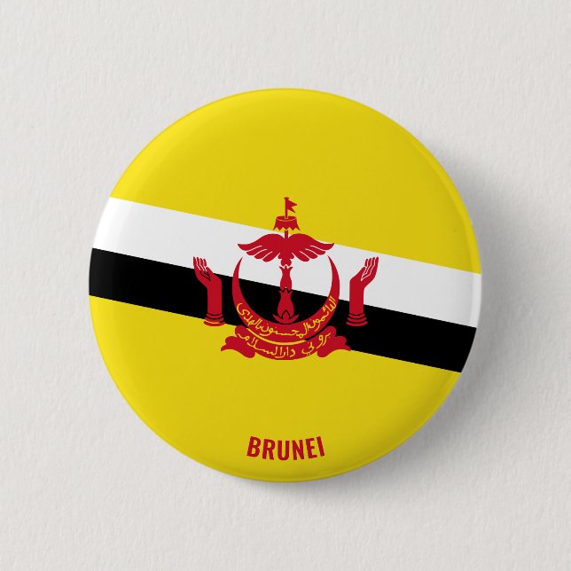 Macaron Rond 5 Cm Brunei Drapeau charmant patriotique (Devant)