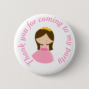 Macaron Rond 5 Cm Brunette Cute Princesse et Dragon Anniversaire
