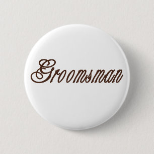 Macaron Rond 5 Cm Bruns chics de Groomsman
