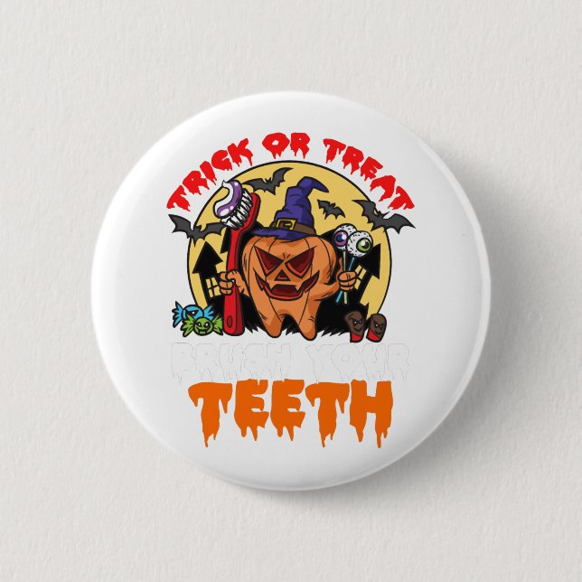 Macaron Rond 5 Cm Brush Your Teeth Funny Dental Hygiène Pun (Devant)
