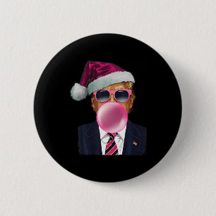 Macaron Rond 5 Cm Bubblegum Trump souffler bulle gomme Noël rose