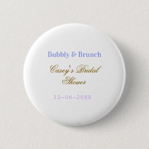 Macaron Rond 5 Cm Bubbly et brunch nom date de la douche de mariée v