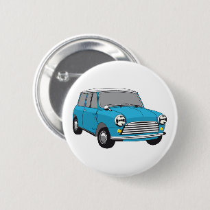 Macaron Rond 5 Cm Bue British Oldtimer Mini Cooper