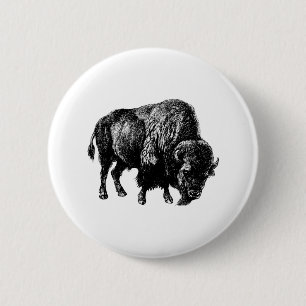 Macaron Rond 5 Cm Buffalo American Bison