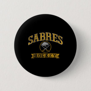 Macaron Rond 5 Cm Buffalo Sabres Vintage Hockey Bleu Nhl Officiellem