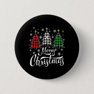 Macaron Rond 5 Cm Buffle de Noël Plaid Rouge Blanc Vert Noël