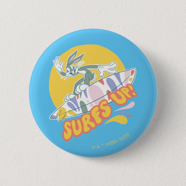 Macaron Rond 5 Cm BUGS BUNNY™ - Surfs Up! (Devant)