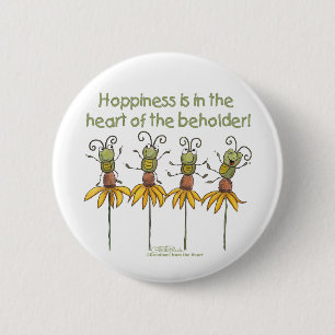 Macaron Rond 5 Cm Bugs sur les fleurs