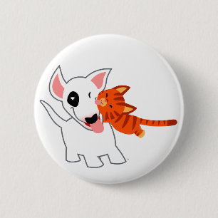 Macaron Rond 5 Cm Bull-terrier de bande dessinée et insigne mignons