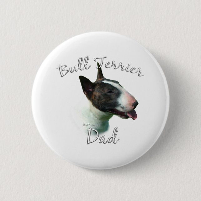 Macaron Rond 5 Cm Bull Terrier Papa 2 (Devant)