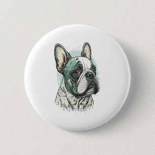 Macaron Rond 5 Cm bulldog français