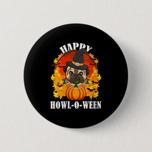 Macaron Rond 5 Cm Bulldog Halloween