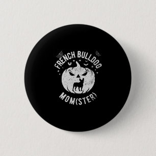 Macaron Rond 5 Cm Bulldog Momster - Halloween