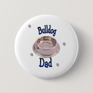 Macaron Rond 5 Cm Bulldog Papa - Bouton