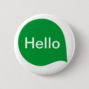 Macaron Rond 5 Cm Bulle de mots - Vert d'herbe sur blanc