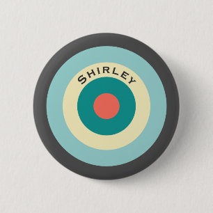 Macaron Rond 5 Cm Bullseye combiné gris par Shirley Taylor