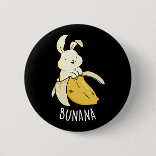 Macaron Rond 5 Cm Bunana Drôle Lapin Dans Un Pun De Banane