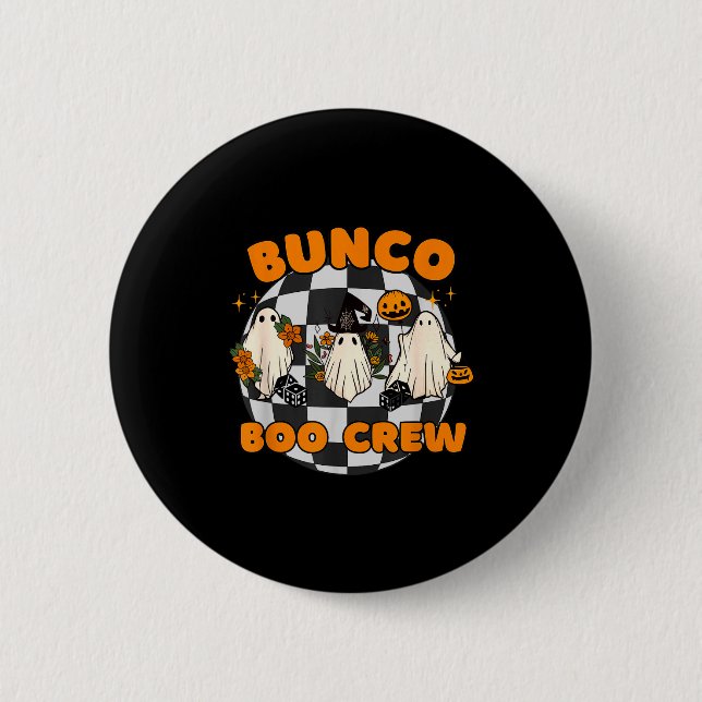 Macaron Rond 5 Cm Bunco Boo Crew Bunco Halloween Dice  (Devant)