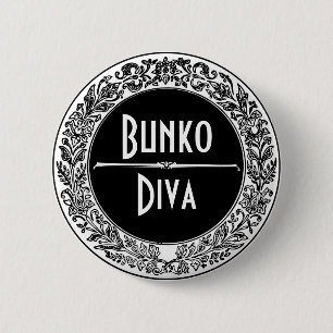 Macaron Rond 5 Cm Bunco vintage noir et blanc classique