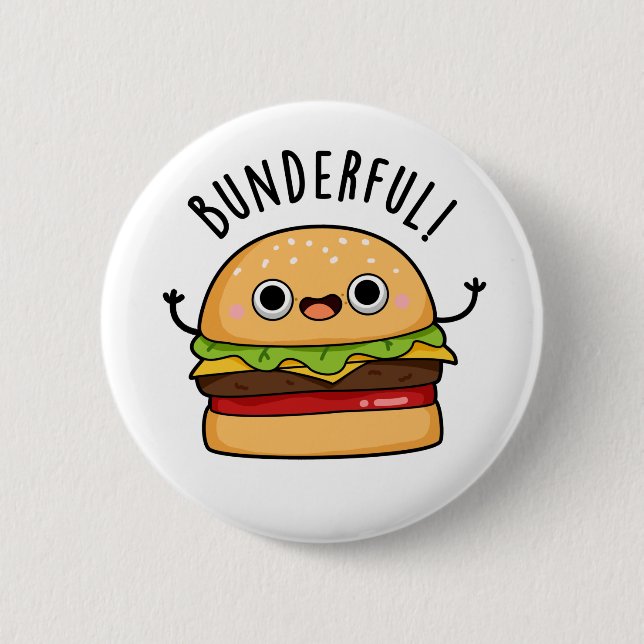 Macaron Rond 5 Cm Bunderny Burger Bun Pun (Devant)