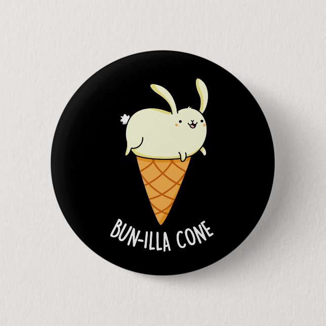 Macaron Rond 5 Cm Bunnilla Cone Funny Bunny Vanilla Dark BG (Devant)