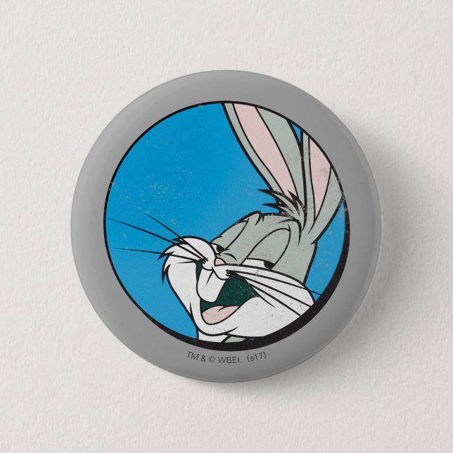 Macaron Rond 5 Cm BUNNY™ Retro Blue Patch (Devant)