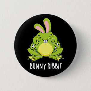 Macaron Rond 5 Cm Bunny Ribbit Funky Rabbit Frog Pun Dark BG