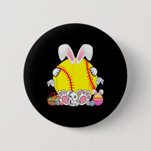 Macaron Rond 5 Cm Bunny Softball Ball Costume Pâques Joueur Fan Chas