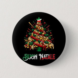 Macaron Rond 5 Cm Buon natale italie pâtes noël arbre xmas