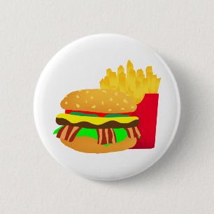 Macaron Rond 5 Cm Burger et frites