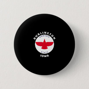 Macaron Rond 5 Cm Burlington Iowa Ia Drapeau Aigle En Vol Souvenir V