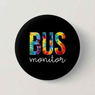 Macaron Rond 5 Cm Bus Monitor Tie Dye Jour d'appréciation Bonjour Re