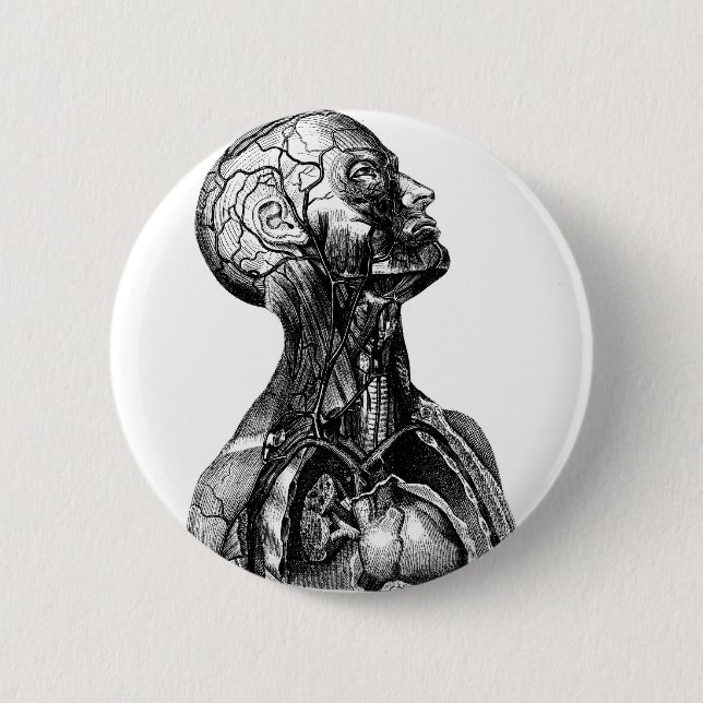 Macaron Rond 5 Cm Buste d'anatomie (Devant)