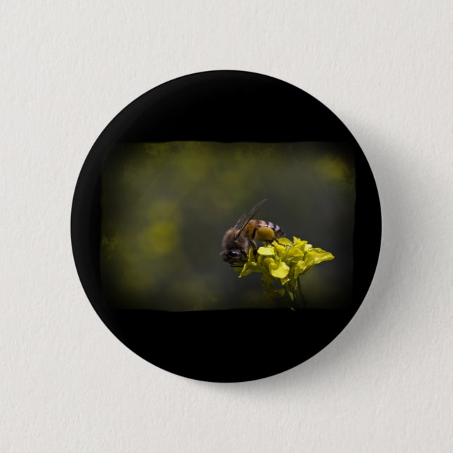Macaron Rond 5 Cm Busy Bee (Devant)