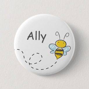 Macaron Rond 5 Cm Busy Bumble Bee
