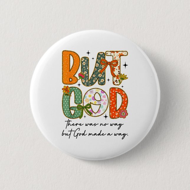 Macaron Rond 5 Cm But God Christian Autumn Thankful Coquette Bow Tha (Devant)