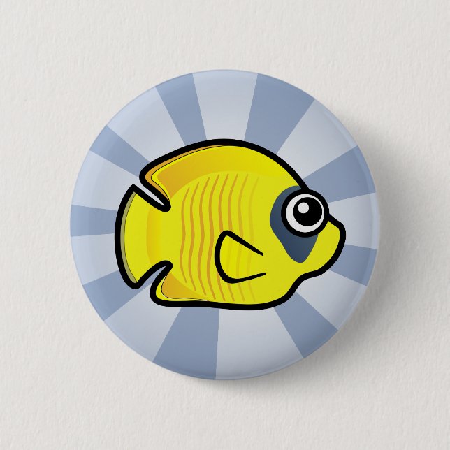 Macaron Rond 5 Cm Butterflyfish masqués mignons (Devant)