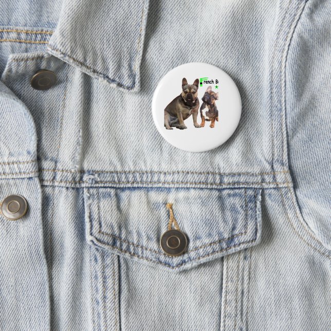 Macaron Rond 5 Cm Button Bulldog (En situation)