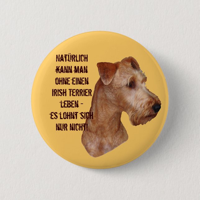 Macaron Rond 5 Cm Button "Irish Terrier" (Devant)