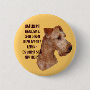 Macaron Rond 5 Cm Button "Irish Terrier"