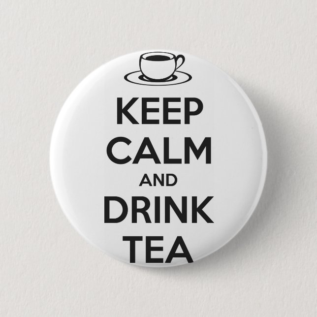Macaron Rond 5 Cm Button Keep Calm and Drink Tea (Devant)
