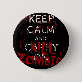 Macaron Rond 5 Cm Button Keep calme and kill zombies